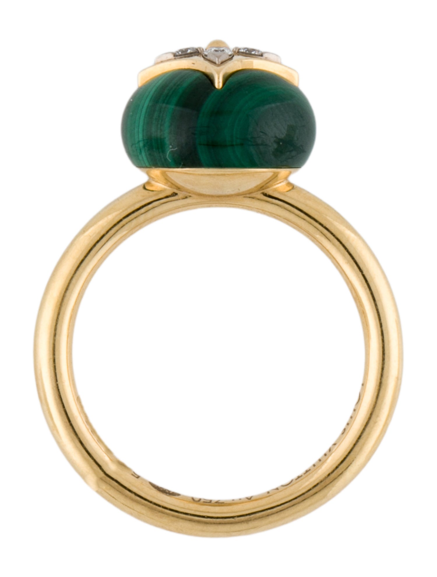 Louis Vuitton 18K Malachite & Diamond B Blossom Ring